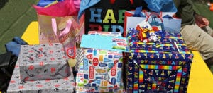 Photo of wrapped birthday presents